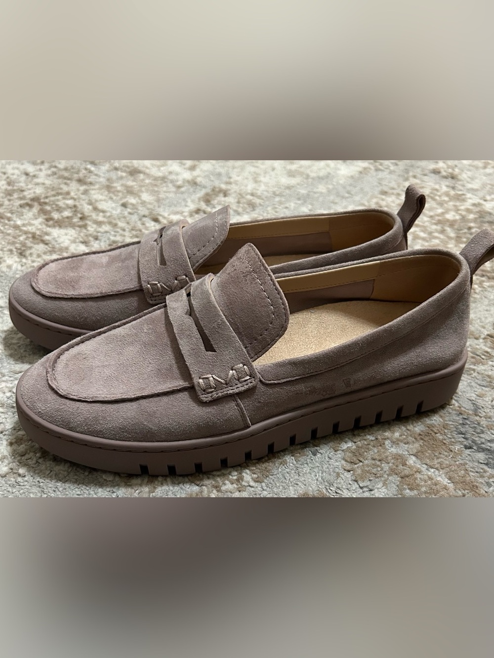 Vionic Women's Uptown Taupe/Mauve Suede Penny Loafers